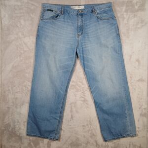 Rocawear Jeans Mens 42x32 Blue Denim 100% Cotton Baggy Fit Y2K Hip Hop